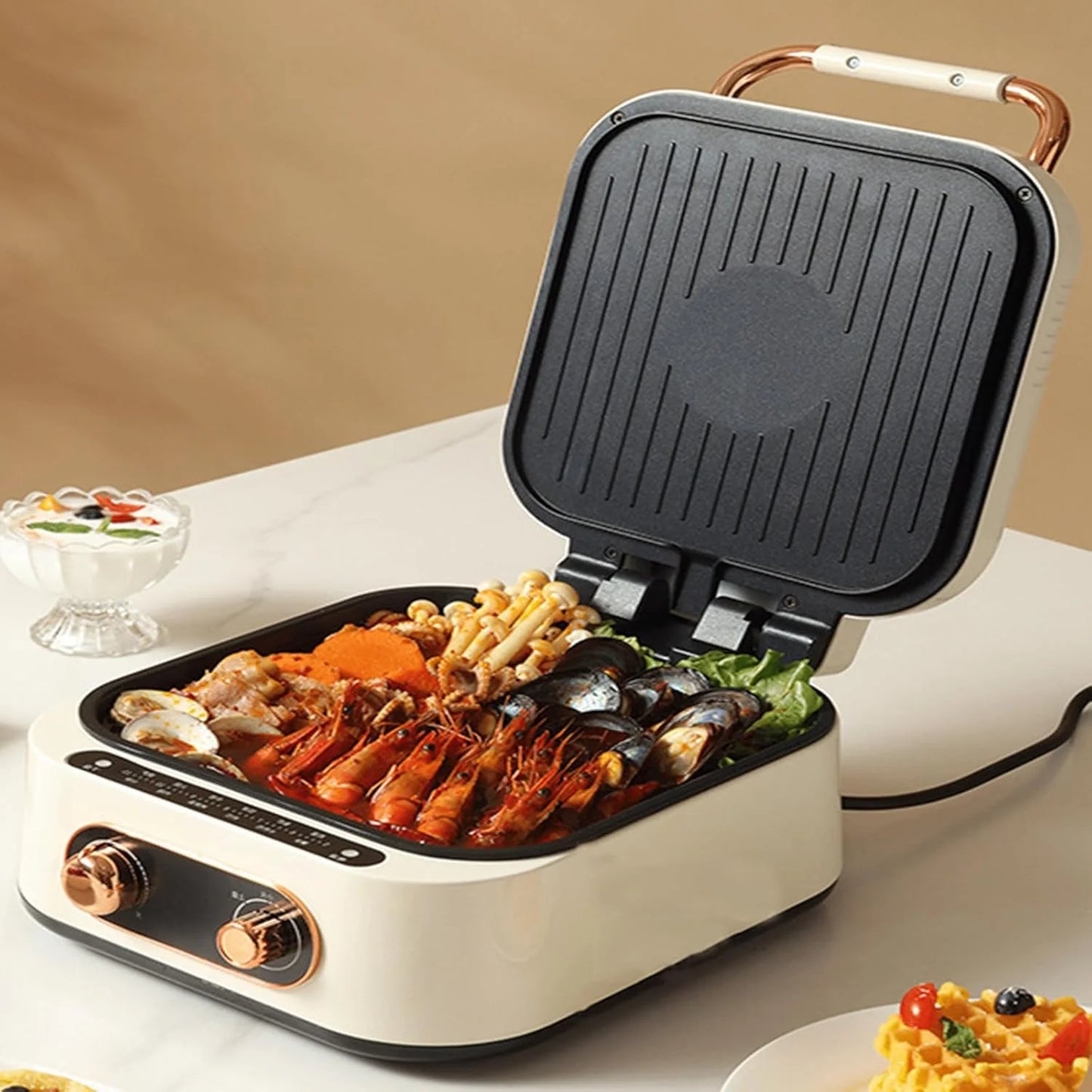 Siler Caest Electric Frying Pan – Non-Stick Multi Cooker for Grilling, Frying & Sautéing | مقلاة كهربائية متعددة الاستخدامات