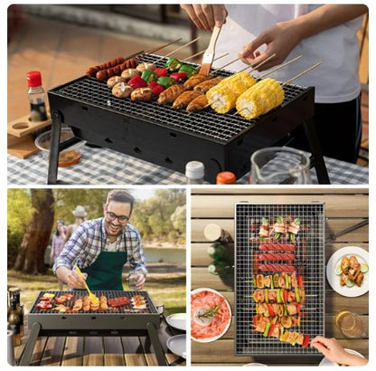 Portable Folding BBQ Grill | Stainless Steel Barbecue Grill for Outdoor, Camping, Picnic – Compact & Easy to Carry (3–5 People) | شواء محمول للتخييم والرحلات