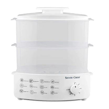 Electric Food Steamer & Defroster – 2-Tier 1500W Steaming Machine for Vegetables, Meat, Eggs & Seafood | جهاز طهي بالبخار وتذويب الأطعمة الكهربائي