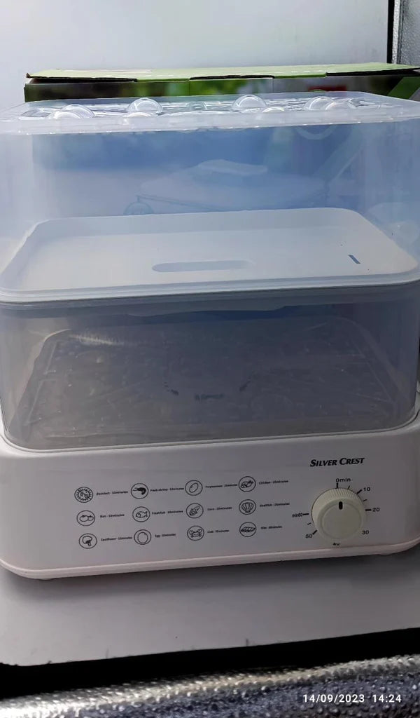 Electric Food Steamer & Defroster – 2-Tier 1500W Steaming Machine for Vegetables, Meat, Eggs & Seafood | جهاز طهي بالبخار وتذويب الأطعمة الكهربائي