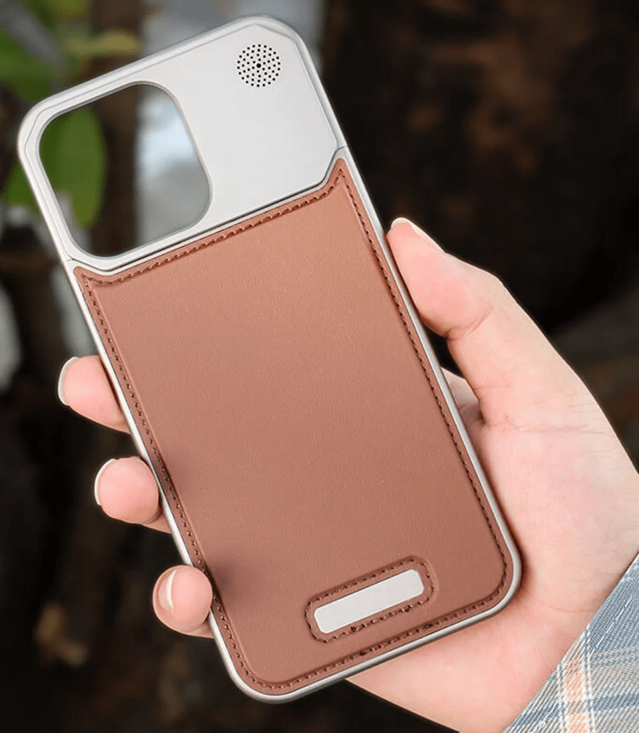Leather Aromatherapy Cell Iphone Case - كفر ايفون جلد فاخر مع حامل