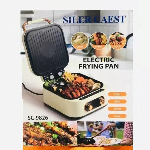 Siler Caest Electric Frying Pan – Non-Stick Multi Cooker for Grilling, Frying & Sautéing | مقلاة كهربائية متعددة الاستخدامات